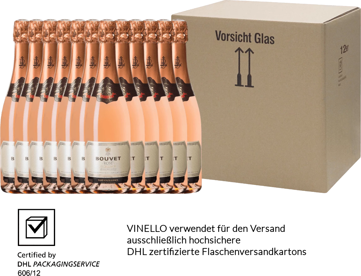 12er Vorteils-Weinpaket - Crémant Brut Rosé Excellence - Bouvet Ladubay 5 12er Vorteils-Weinpaket - Crémant Brut Rosé Excellence - Bouvet Ladubay - Image 3