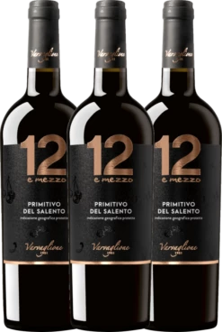 3er Vorteils-Weinpaket - 12 E Mezzo Primitivo - Varvaglione -Chevalier Wine Geschaft 3er paket 12 e mezzo primitivo del salento varvaglione