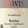 Bacchus Trocken - Pawis -Chevalier Wine Geschaft 500107 label
