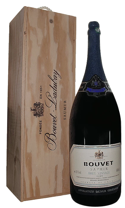Crémant Saphir Saumur Brut 6,0 L Methusalem In Holzkiste - Bouvet Ladubay 3 Crémant Saphir Saumur Brut 6,0 L Methusalem In Holzkiste - Bouvet Ladubay