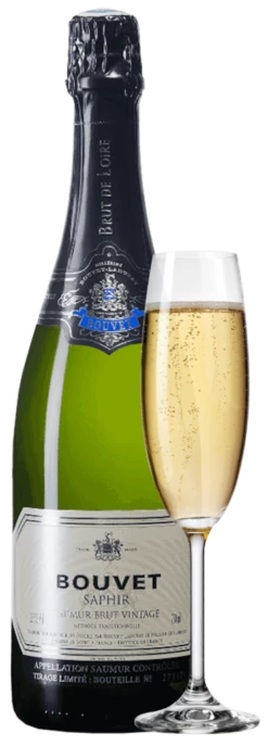 12x Vorteils-Weinpaket Crémant Saphir Saumur Brut - Bouvet Ladubay -Chevalier Wine Geschaft SaphirmitGlas 2