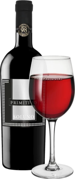 12x Vorteils-Weinpaket Soluno Primitivo - Lorusso Michele -Chevalier Wine Geschaft Soluno Rotwein Italien Primitivo glas