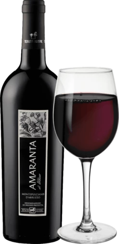 6er Vorteils-Weinpaket - AMARANTA Montepulciano D'Abruzzo DOC - Tenuta Ulisse -Chevalier Wine Geschaft amaranta tenuta ulisse glas