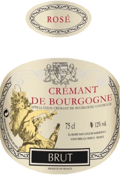 Crémant De Bourgogne Rosé Brut Réserve AOC - Caves De Marsigny -Chevalier Wine Geschaft cremant de bourgogne rose brutcaves de marsigny etikett
