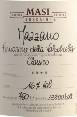 Mazzano Amarone Della Valpolicella Classico DOCG - Masi Agricola 5 Mazzano Amarone Della Valpolicella Classico DOCG - Masi Agricola -Chevalier Wine Geschaft mazzano amarone della valpolicella classico docg masi agricola label