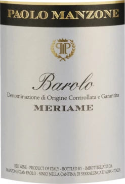 Meriame Barolo DOCG - Paolo Manzone -Chevalier Wine Geschaft paolo manzone meriame etikett