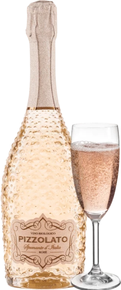 6x Vorteils-Weinpaket Rosé Spumante Extra Dry - Pizzolato -Chevalier Wine Geschaft rose spumante extra dry pizzolato mit glas